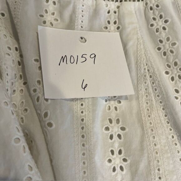 Finders Keepers Sundays Dress White Eyelet Open Back Ruffle Hem High Low Size 6 - Picture 14 of 14